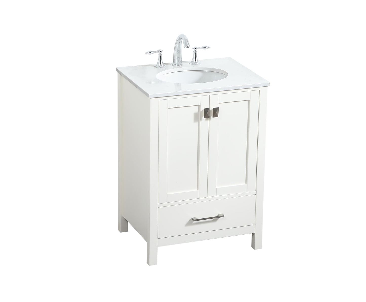 24 inch Single Bathroom Vanity in White - BC2002434WH