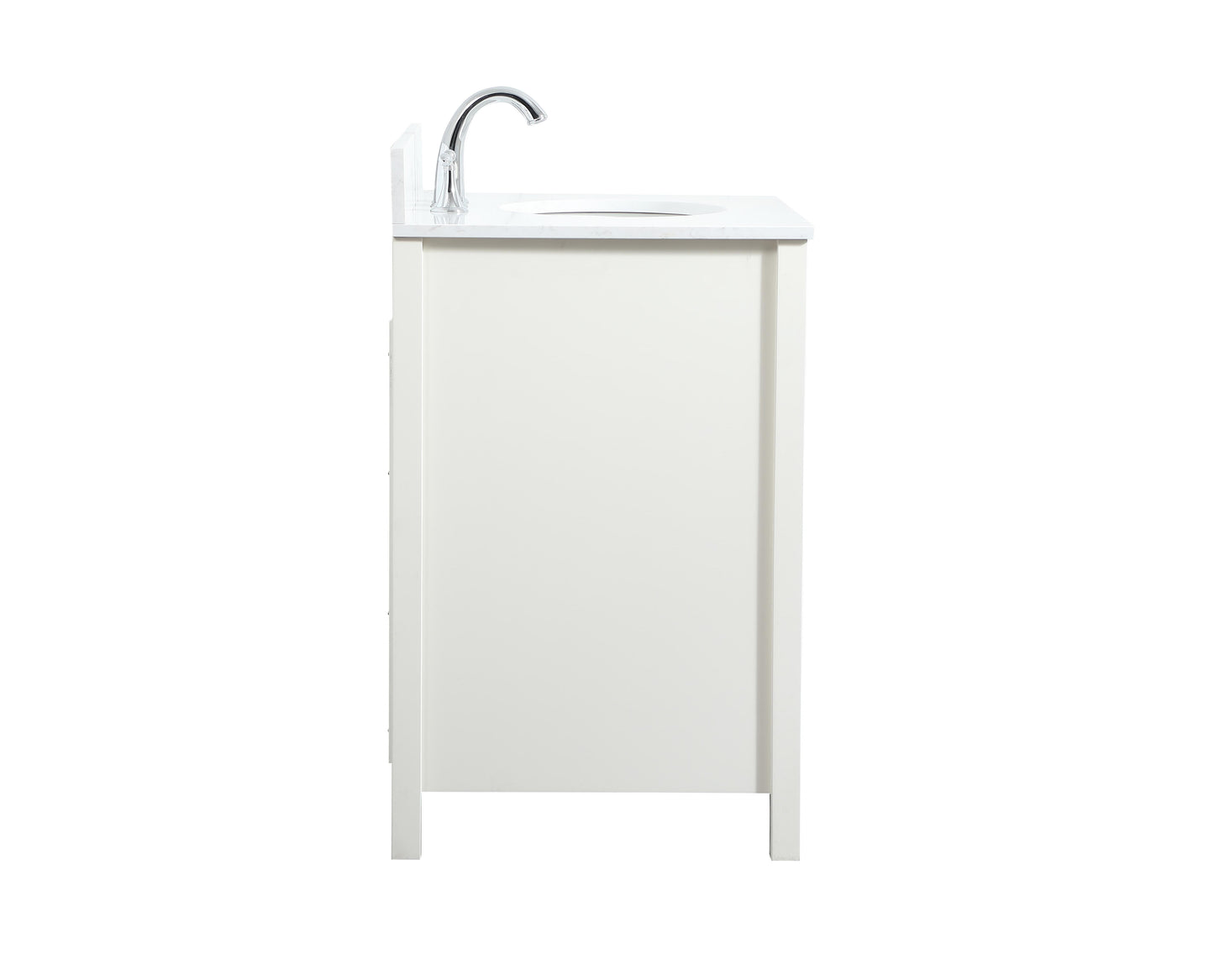 30 inch Single Bathroom Vanity in White with backsplash - BC2003034WH-BS