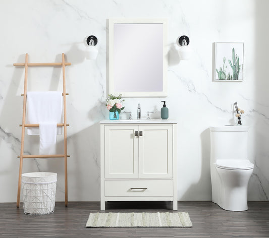 30 inch Single Bathroom Vanity in White - BC2003034WH