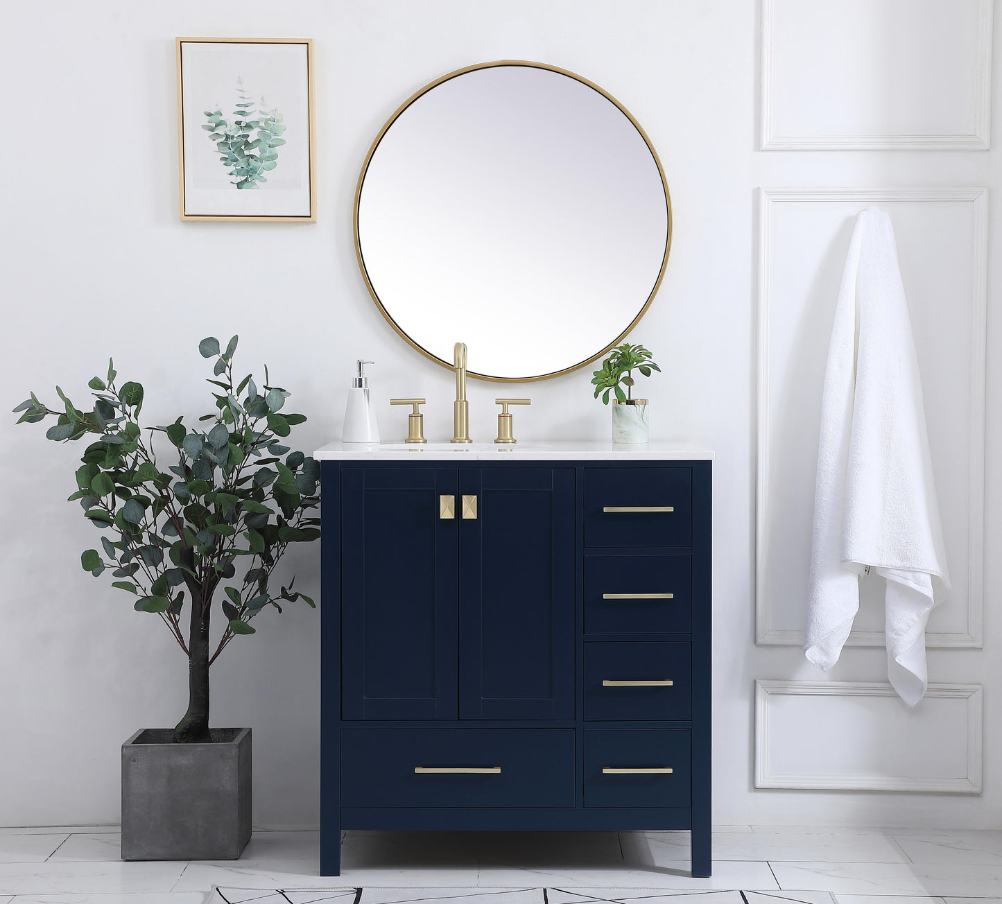 32 inch Single Bathroom Vanity in Blue - BC2003234BL