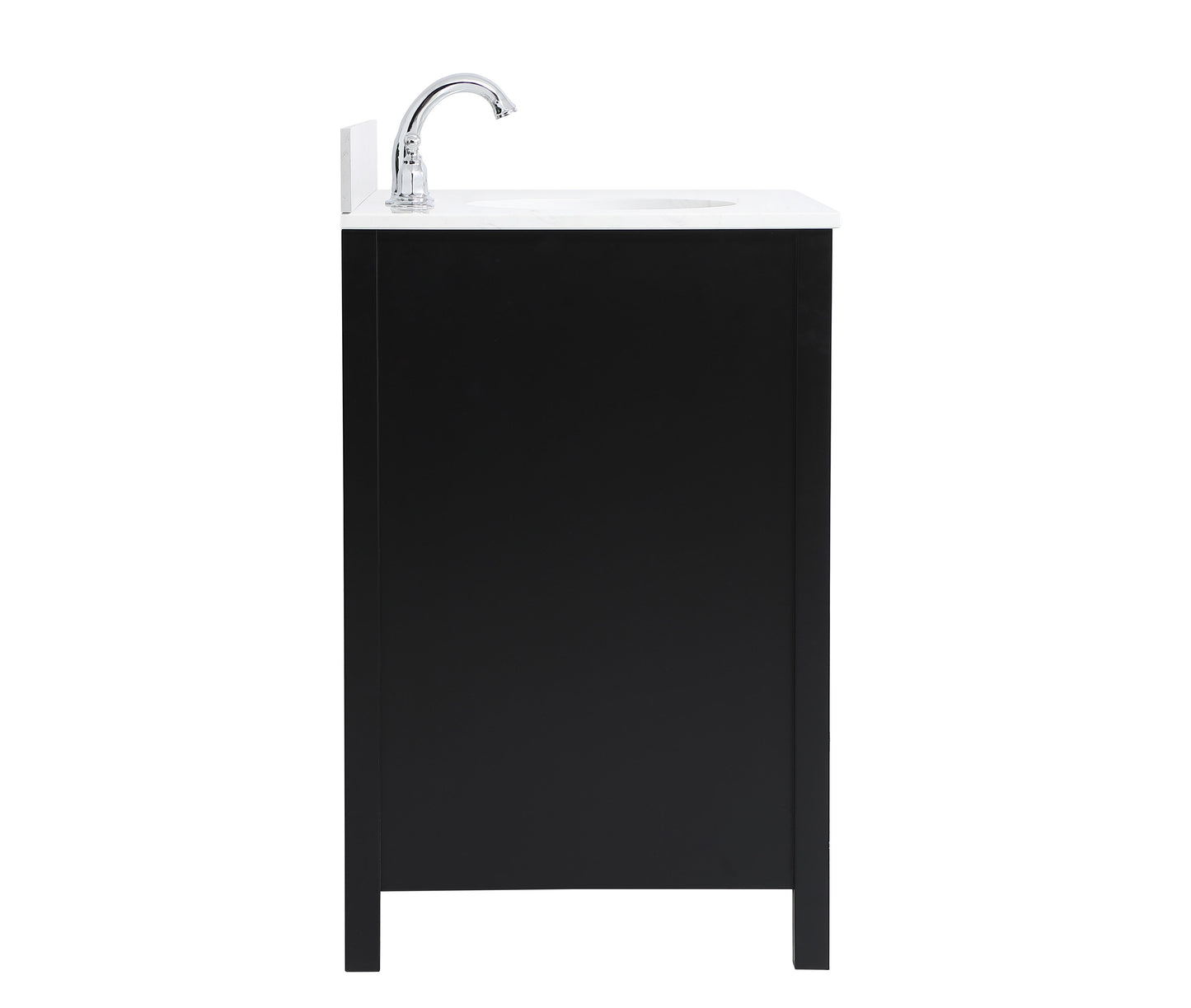 36 inch Single Bathroom Vanity in Black with Backsplash - BC2003634BK-BS