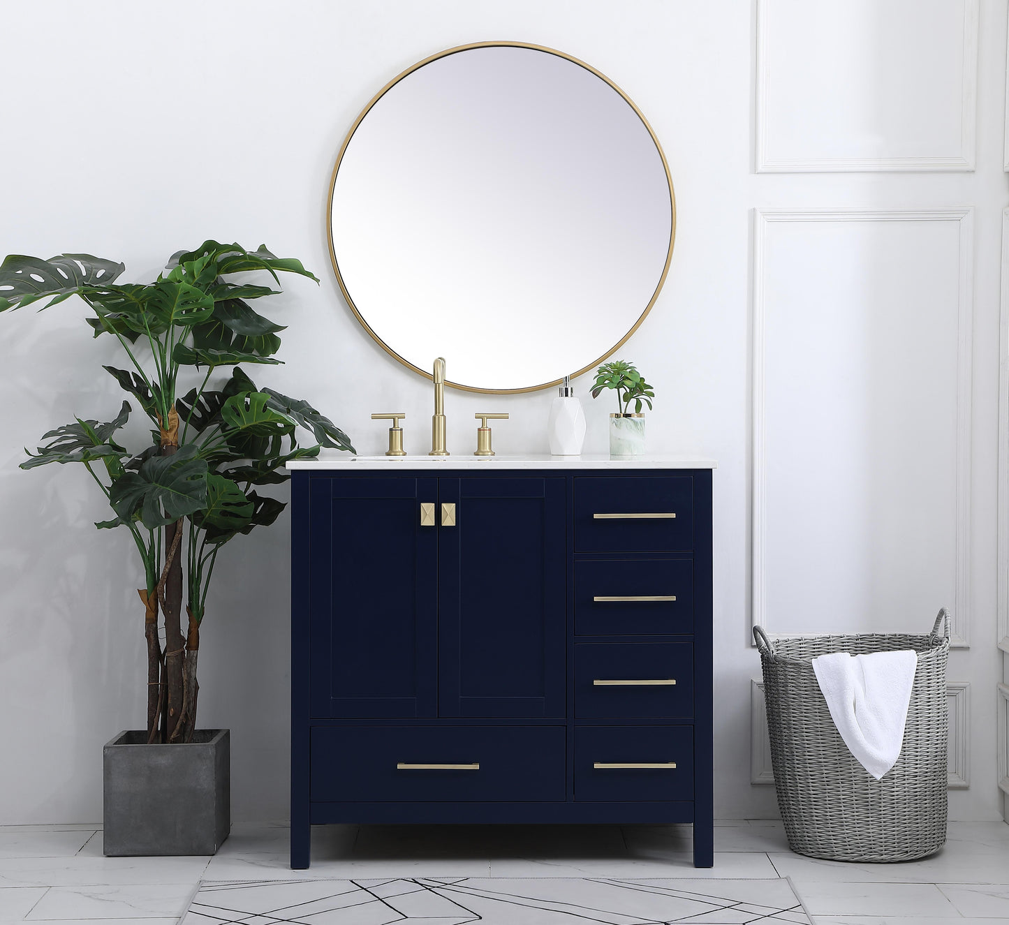 36 inch Single Bathroom Vanity in Blue - BC2003634BL