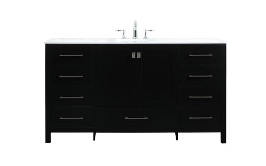 60 inch Single Bathroom Vanity in Black - BC2006034BK