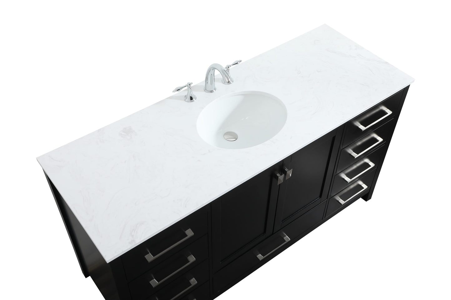 60 inch Single Bathroom Vanity in Black - BC2006034BK