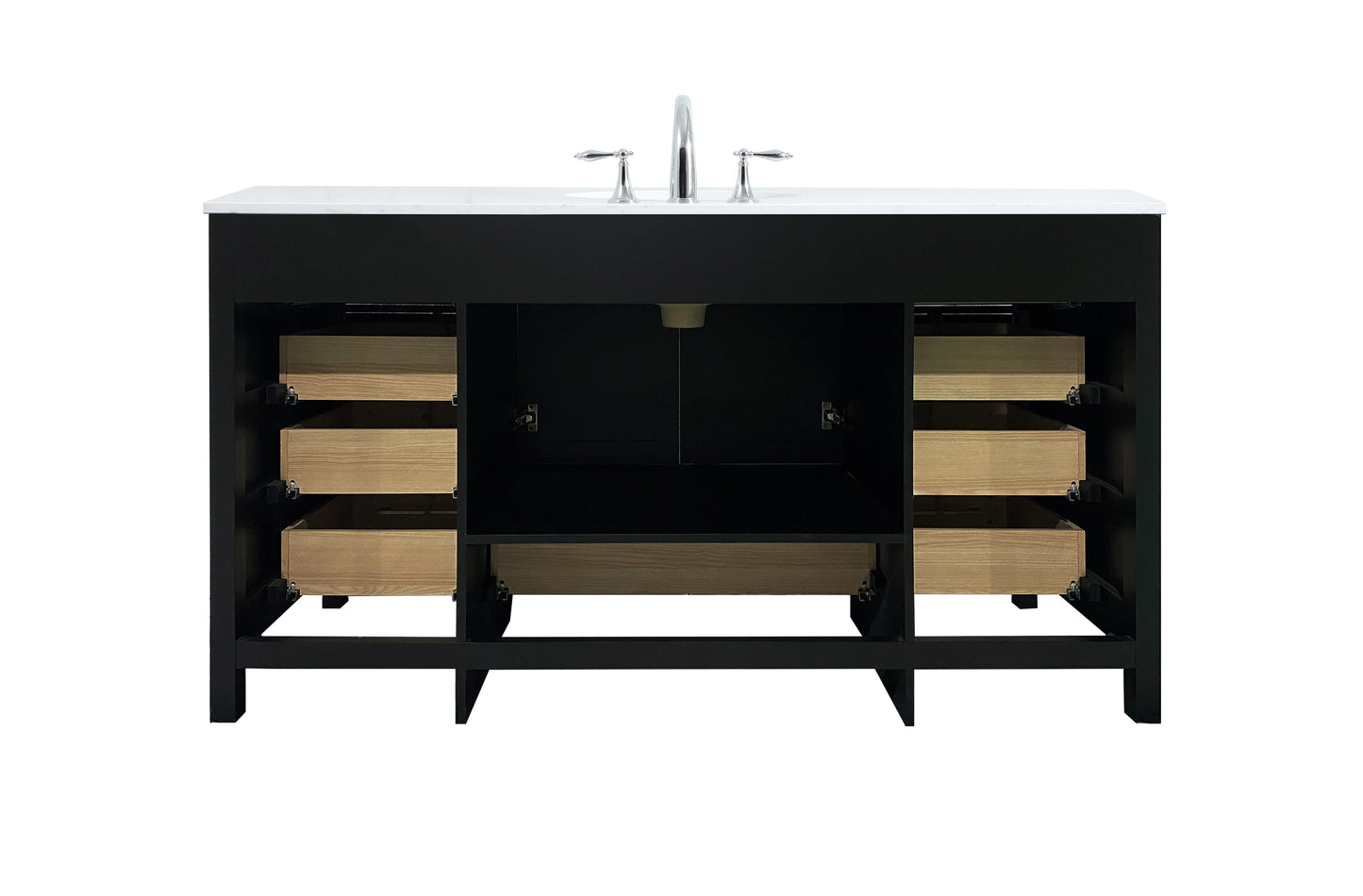 60 inch Single Bathroom Vanity in Black - BC2006034BK