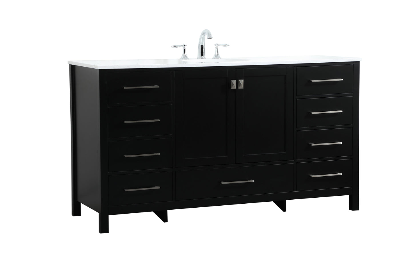 60 inch Single Bathroom Vanity in Black - BC2006034BK