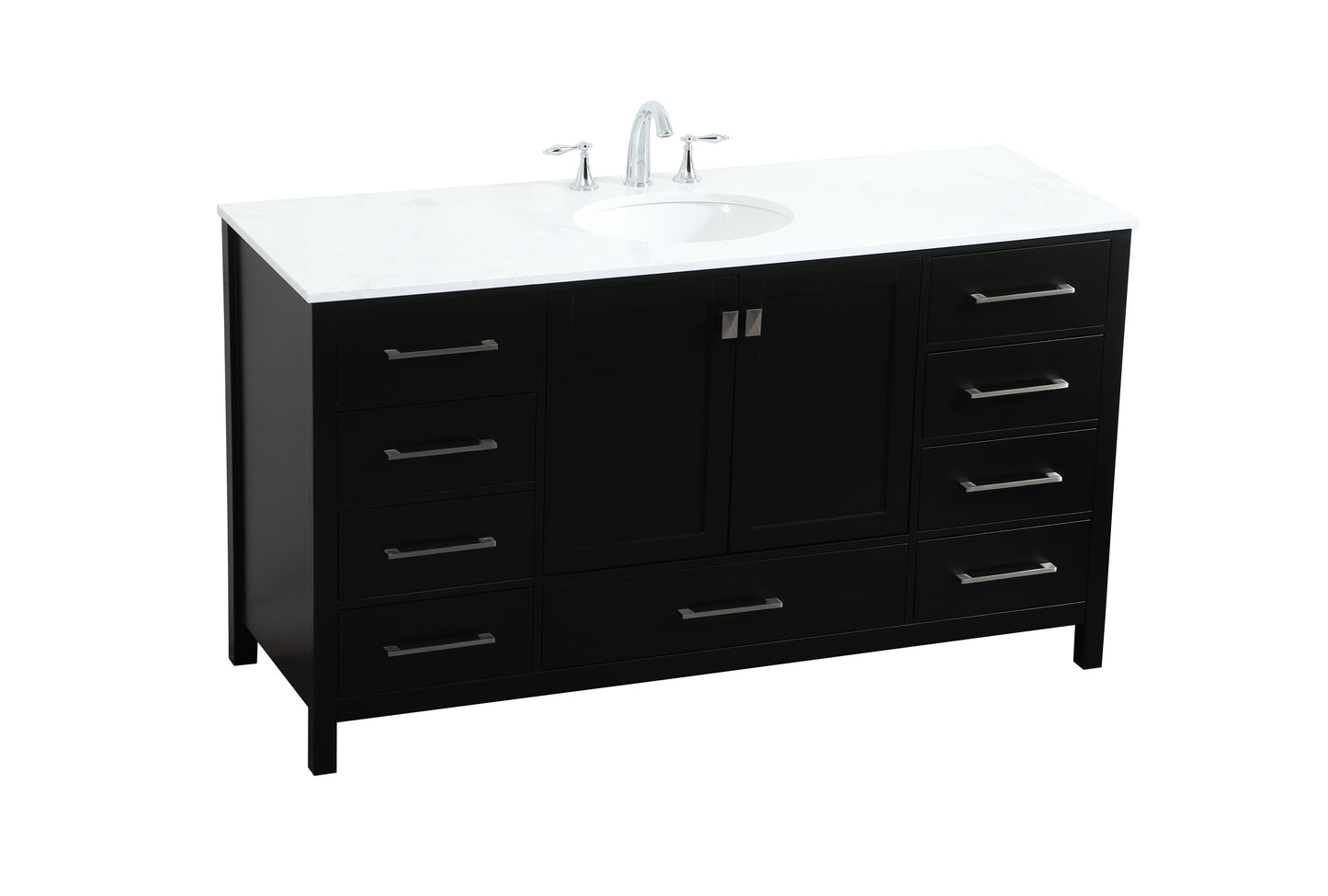 60 inch Single Bathroom Vanity in Black - BC2006034BK