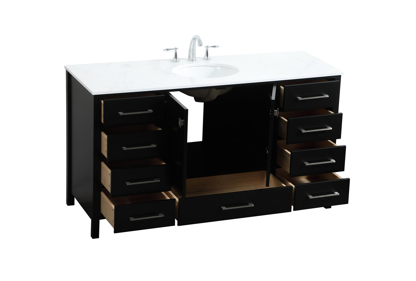 60 inch Single Bathroom Vanity in Black - BC2006034BK