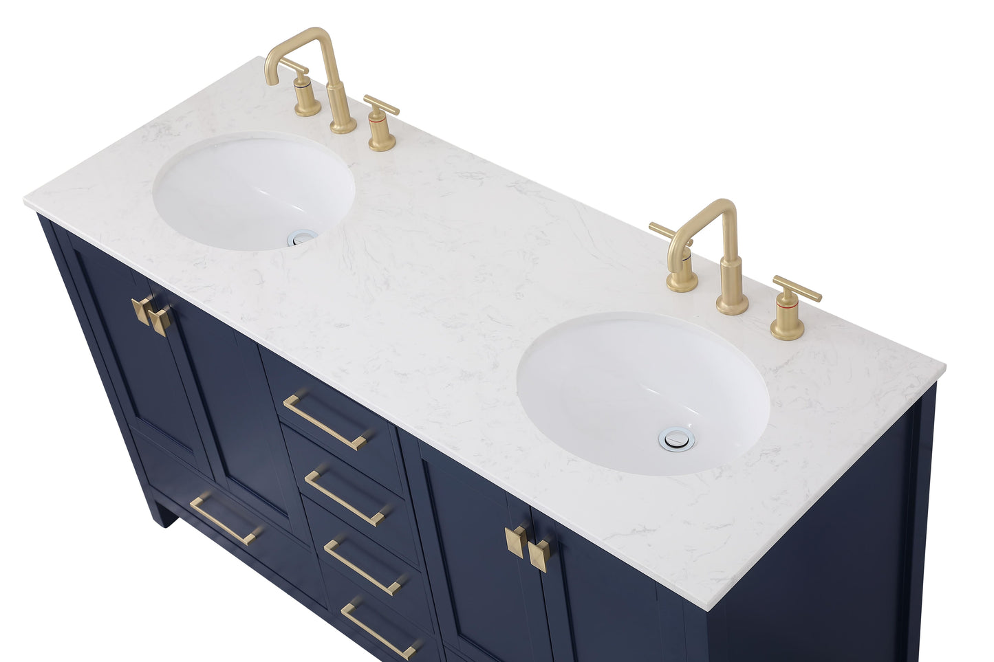 60 inch Double Bathroom Vanity in Blue - BC200D6034BL