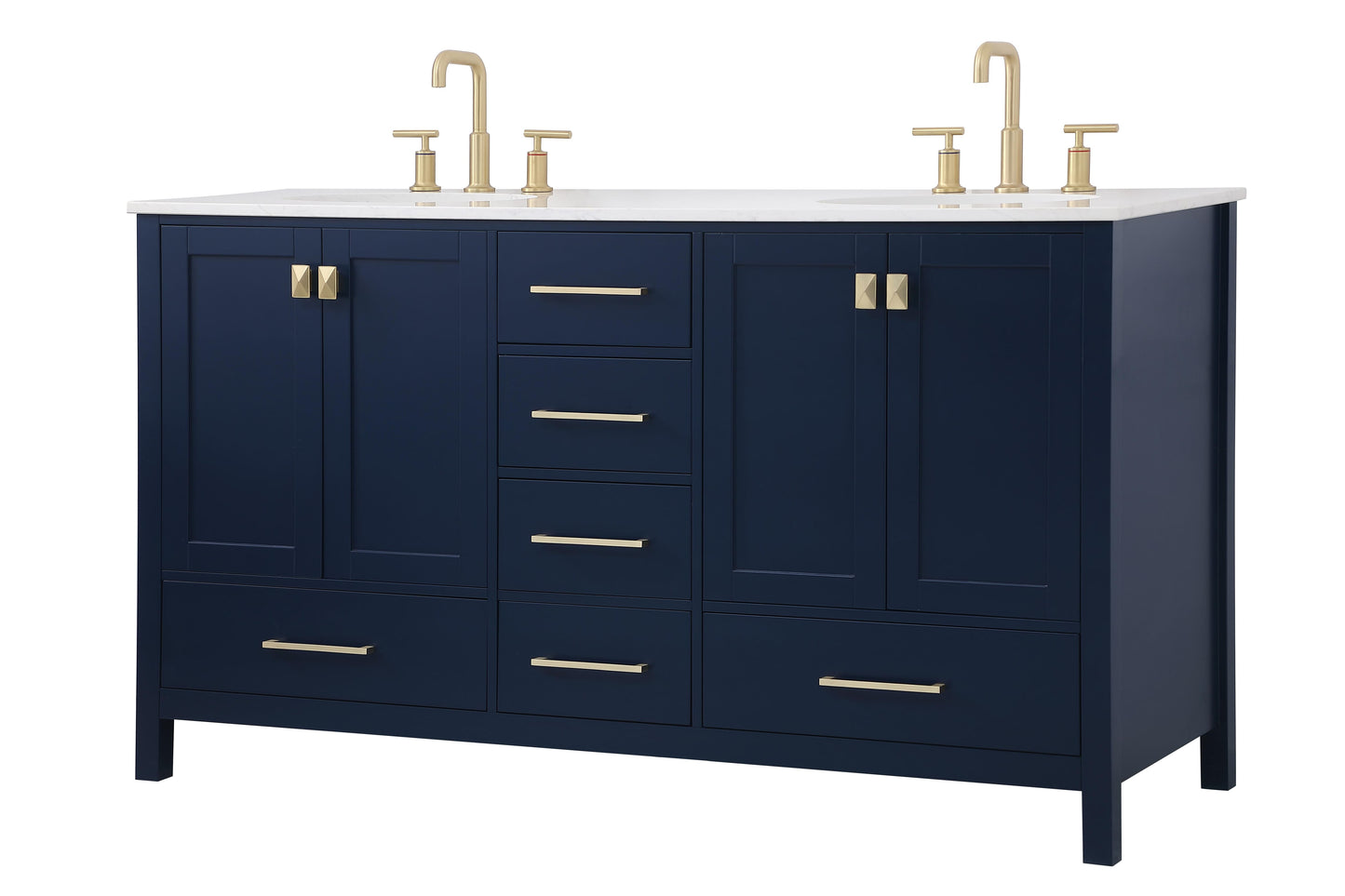 60 inch Double Bathroom Vanity in Blue - BC200D6034BL