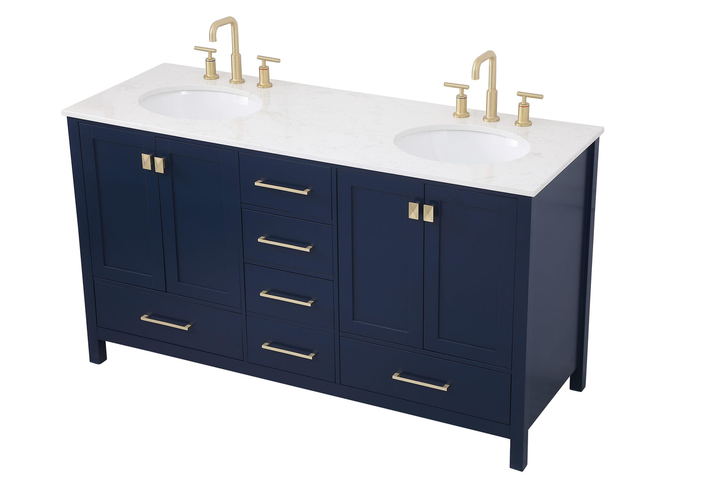 60 inch Double Bathroom Vanity in Blue - BC200D6034BL