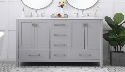 60 inch Double Bathroom Vanity in Gray - BC200D6034GR