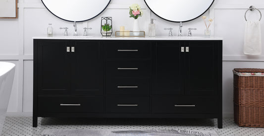 72 inch Double Bathroom Vanity in Black - BC200D7234BK