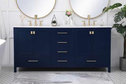 72 inch Double Bathroom Vanity in Blue - BC200D7234BL