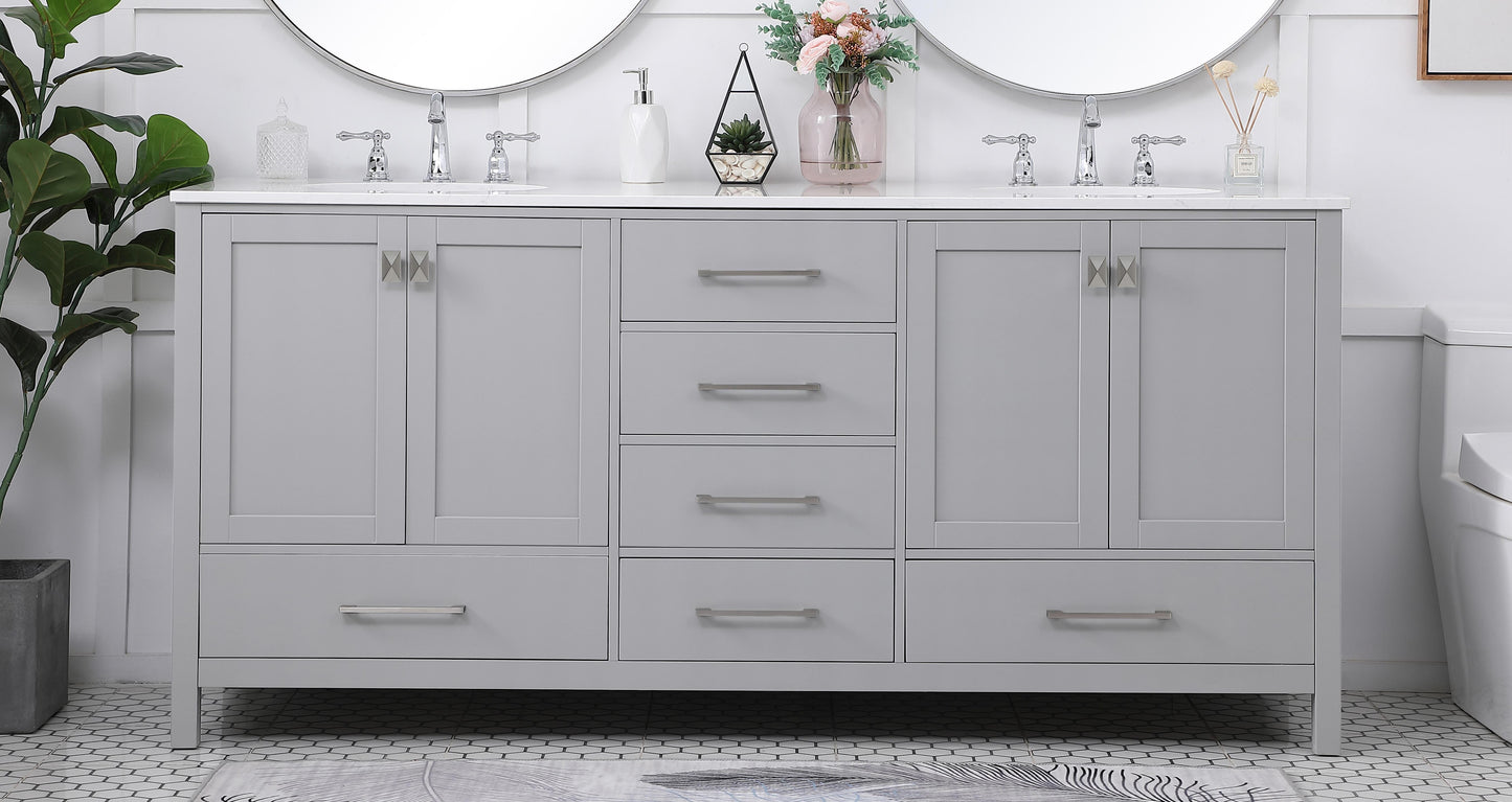 72 inch Double Bathroom Vanity in Gray - BC200D7234GR