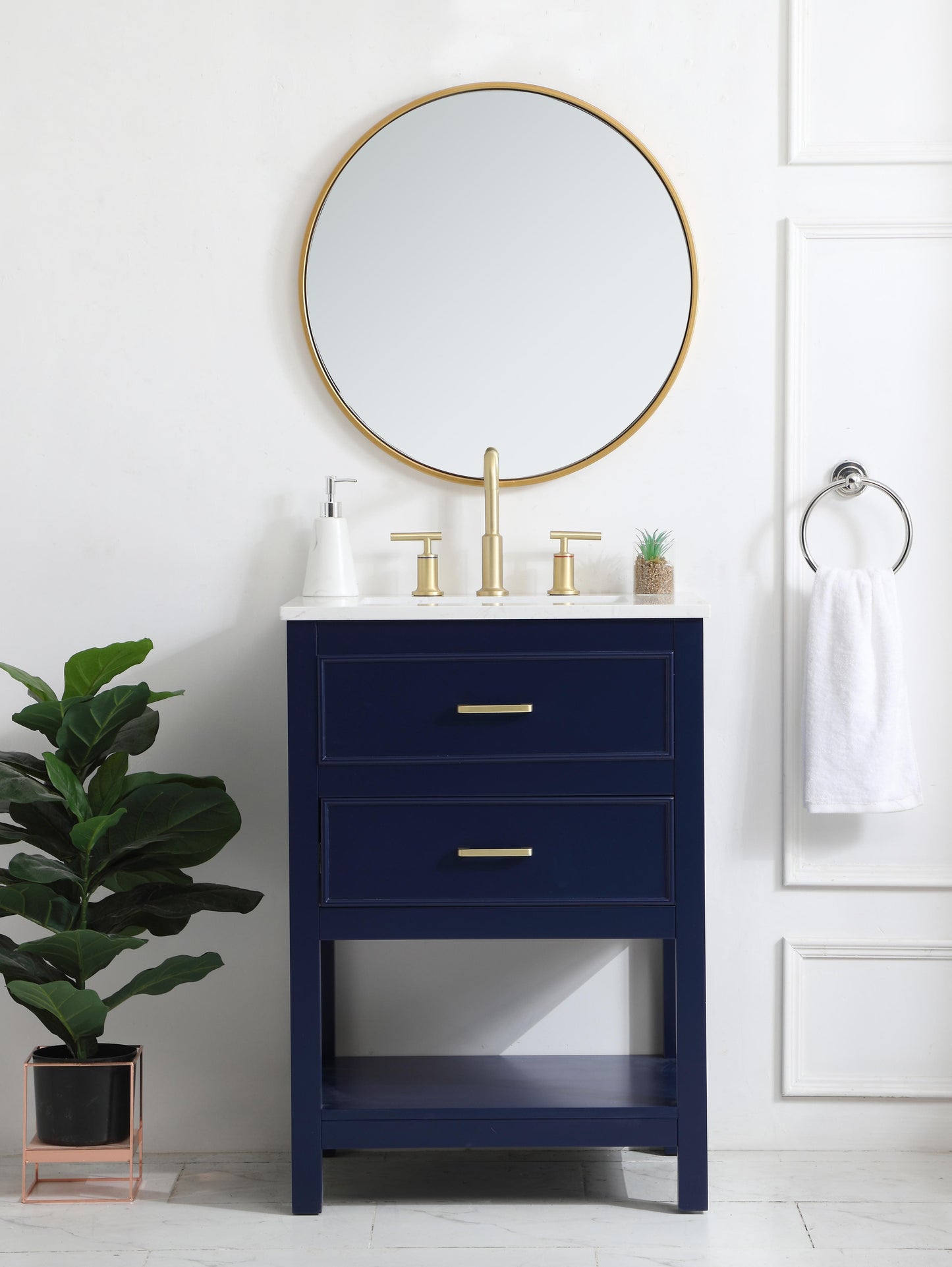 24 inch Single Bathroom Vanity in Blue - BC2102434BL