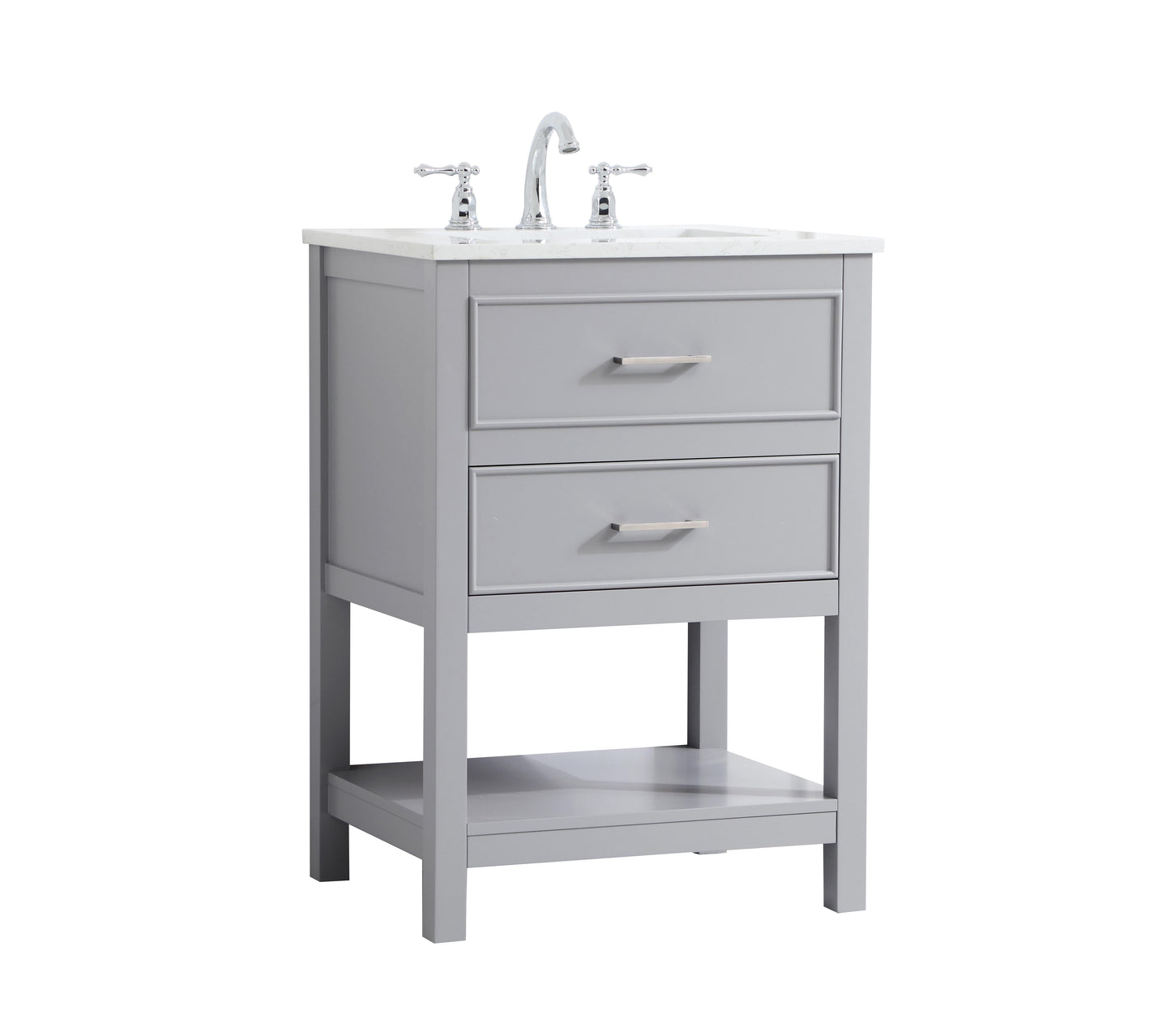 24 inch Single Bathroom Vanity in Grey - BC2102434GR