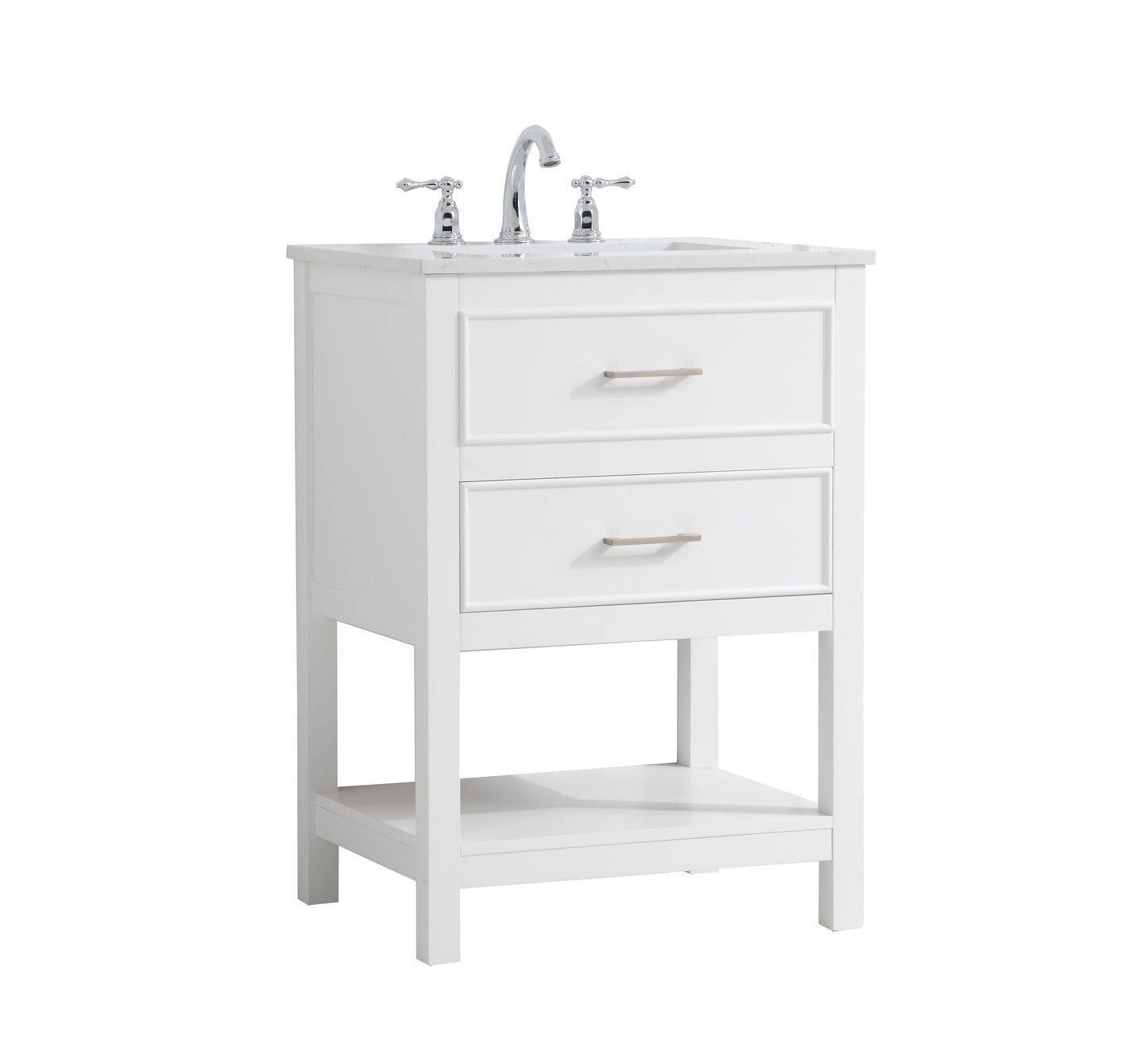 24 inch Single Bathroom Vanity in White - BC2102434WH