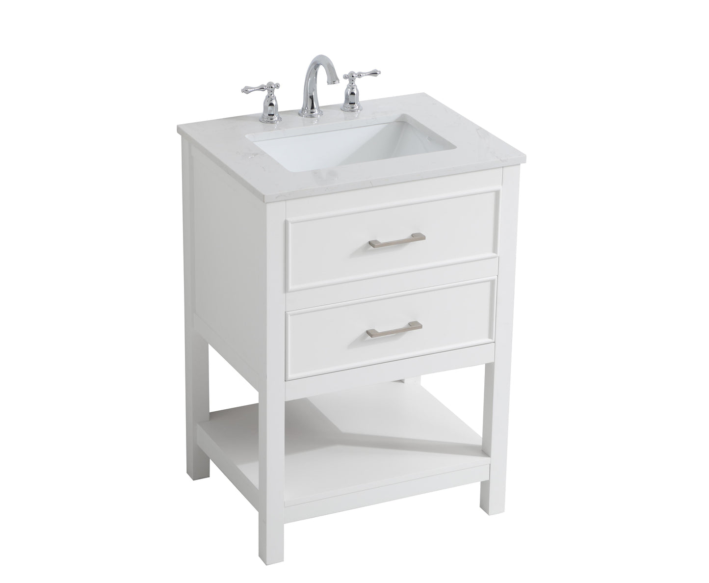 24 inch Single Bathroom Vanity in White - BC2102434WH