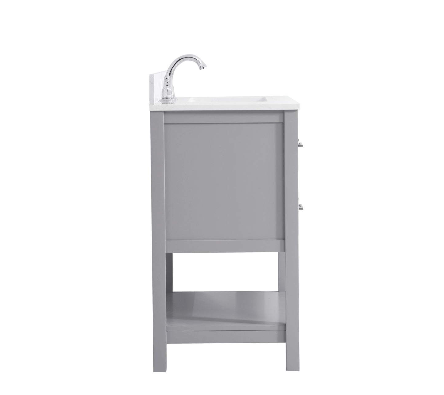 30 inch Single Bathroom Vanity in Grey with Backsplash - BC2103034GR-BS