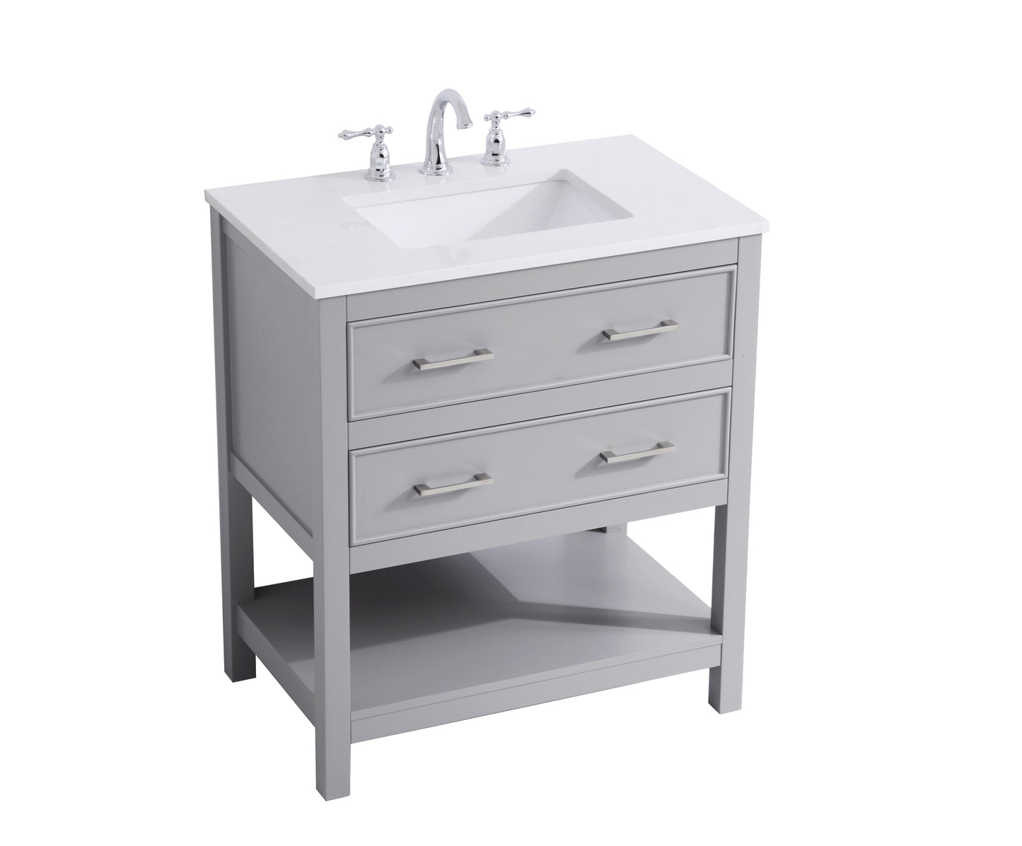 30 inch Single Bathroom Vanity in Grey - BC2103034GR