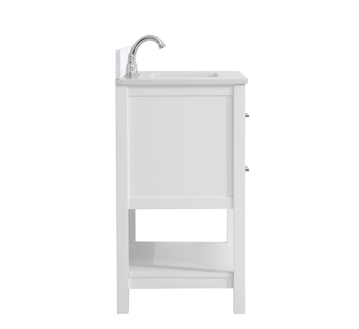 30 inch Single Bathroom Vanity in White with Backsplash - BC2103034WH-BS