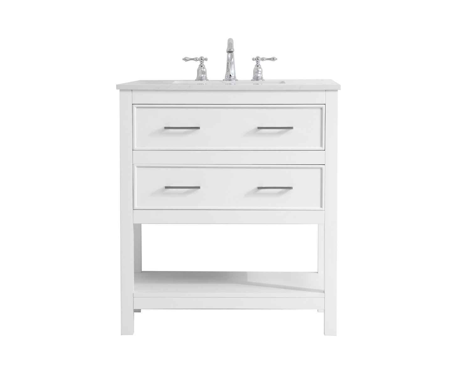 30 inch Single Bathroom Vanity in White - BC2103034WH