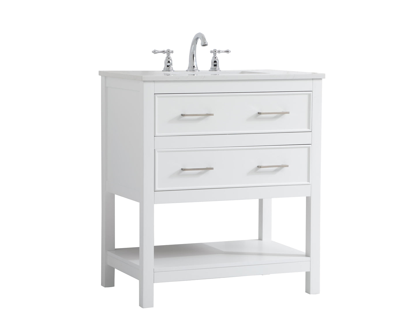 30 inch Single Bathroom Vanity in White - BC2103034WH