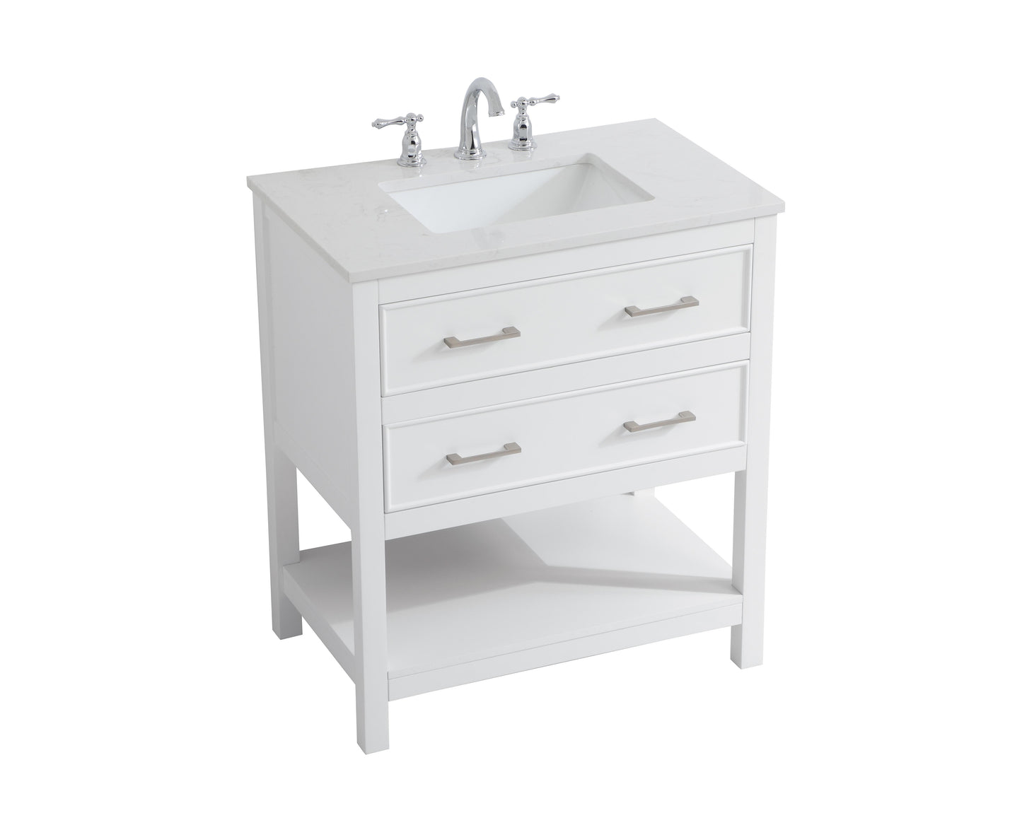 30 inch Single Bathroom Vanity in White - BC2103034WH