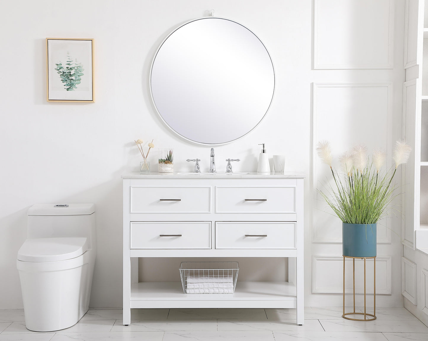 42 inch Single Bathroom Vanity in White - BC2104234WH