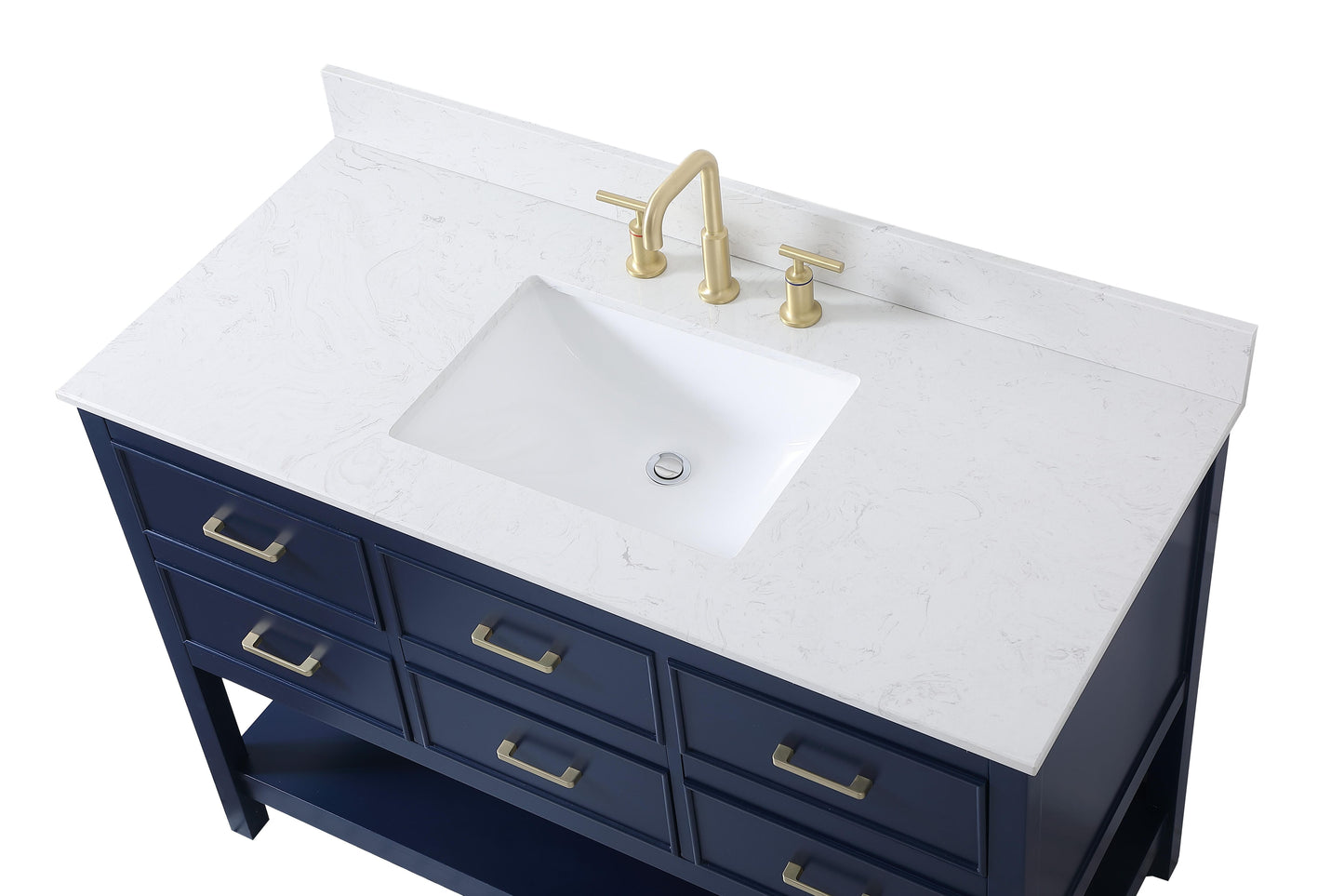 48 inch Single Bathroom Vanity in Blue with backsplash - BC2104834BL-BS