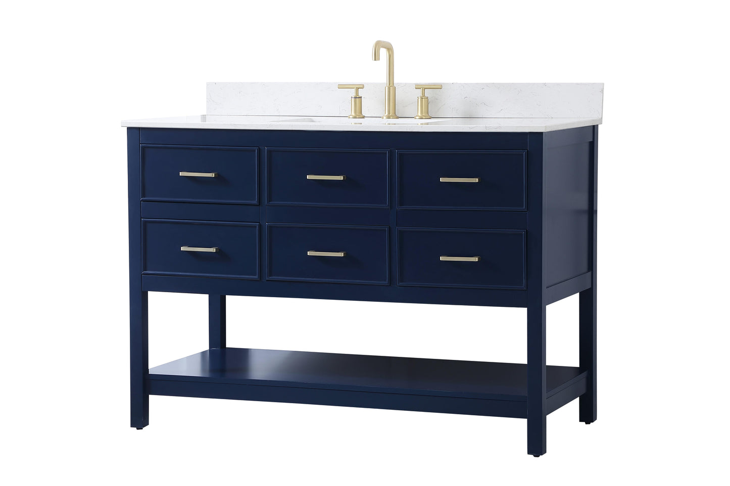 48 inch Single Bathroom Vanity in Blue with backsplash - BC2104834BL-BS