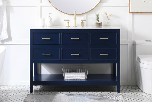 48 inch Single Bathroom Vanity in Blue - BC2104834BL