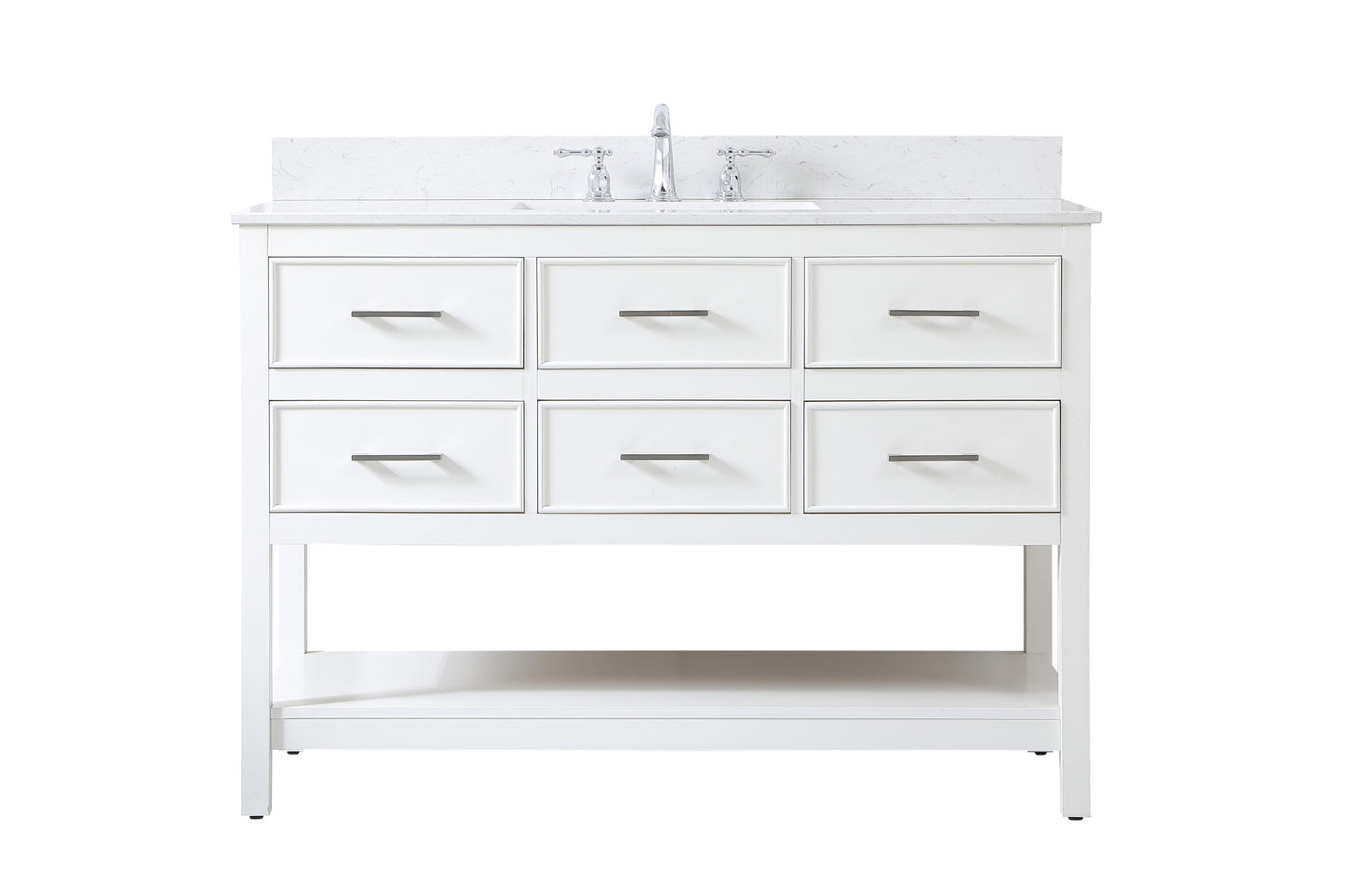 48 inch Single Bathroom Vanity in White with backsplash - BC2104834WH-BS