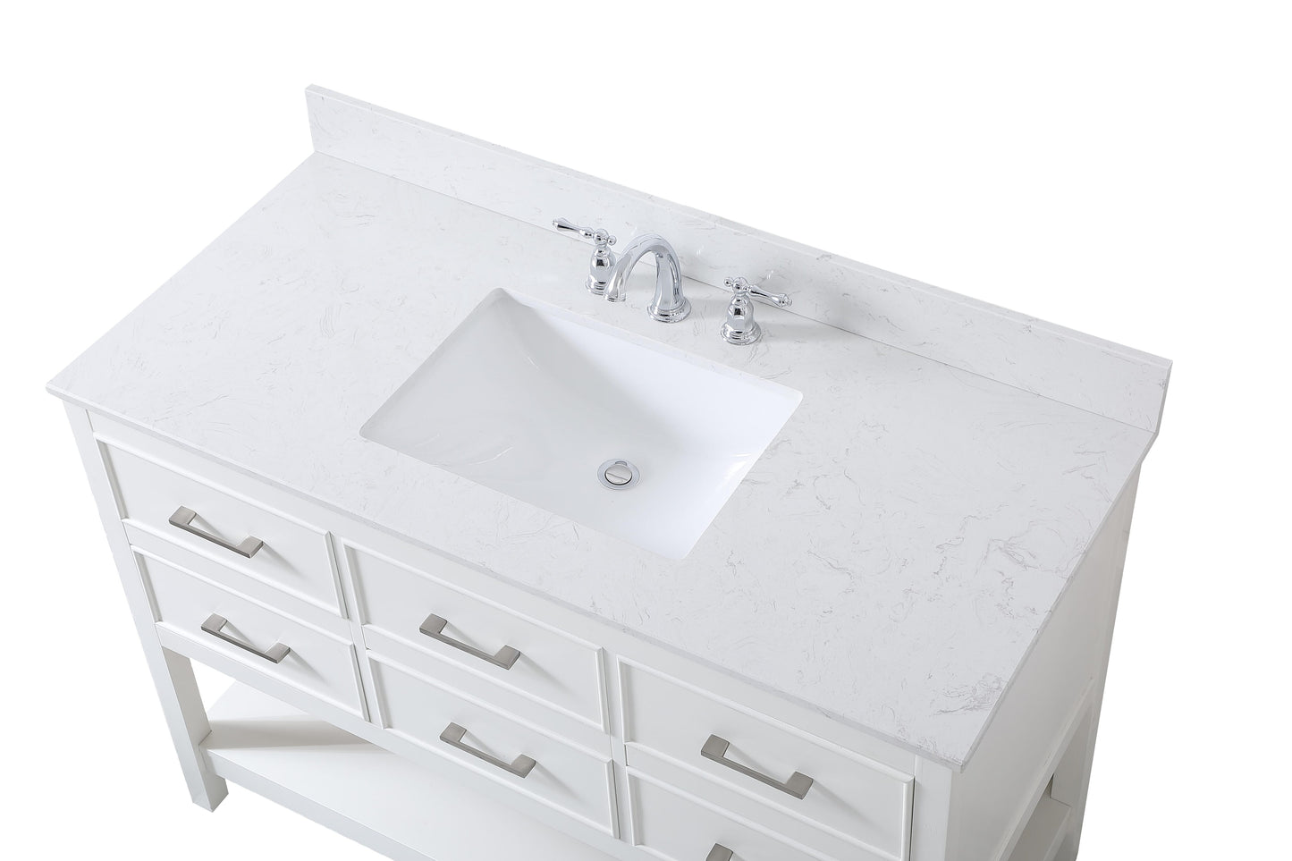 48 inch Single Bathroom Vanity in White with backsplash - BC2104834WH-BS