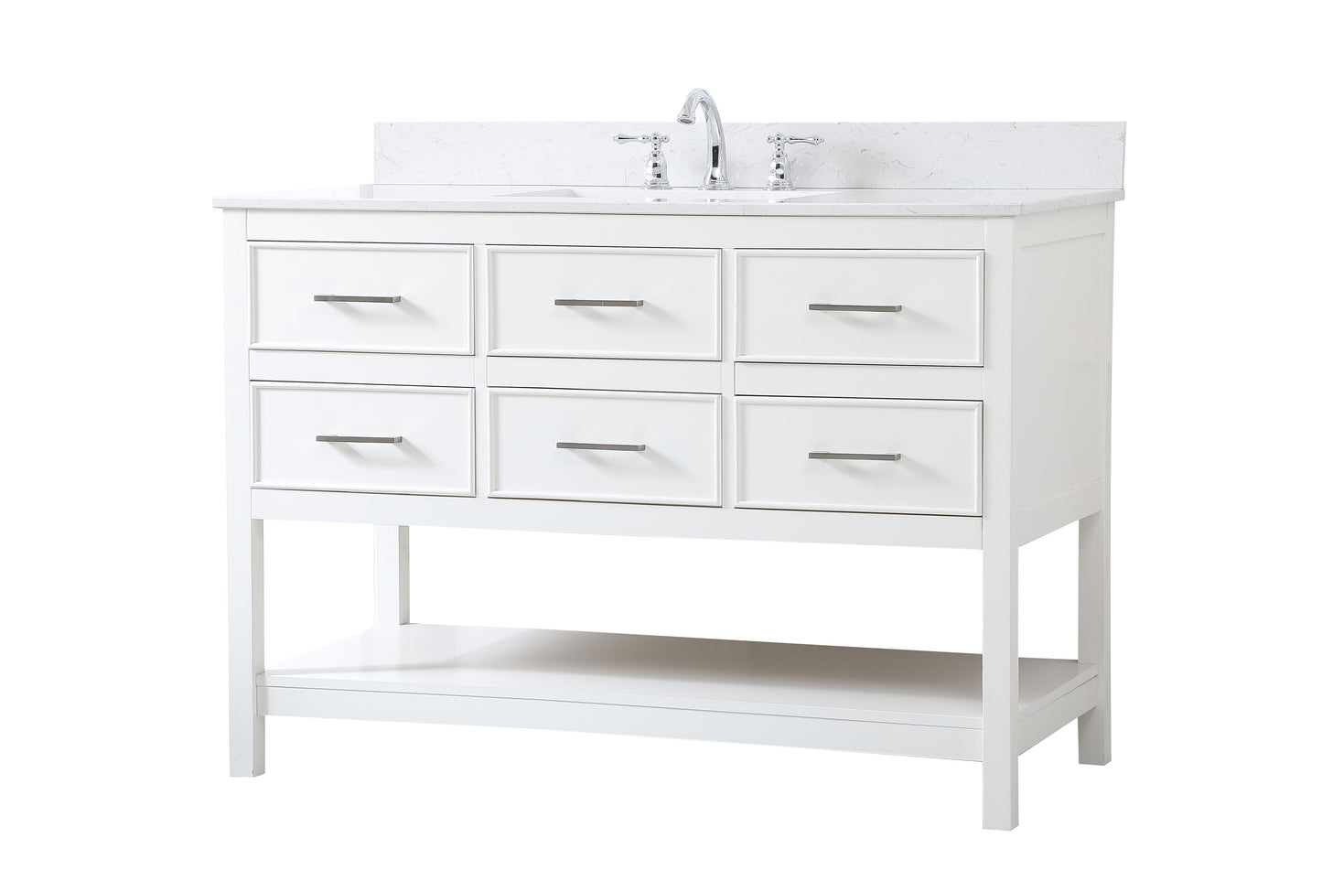 48 inch Single Bathroom Vanity in White with backsplash - BC2104834WH-BS