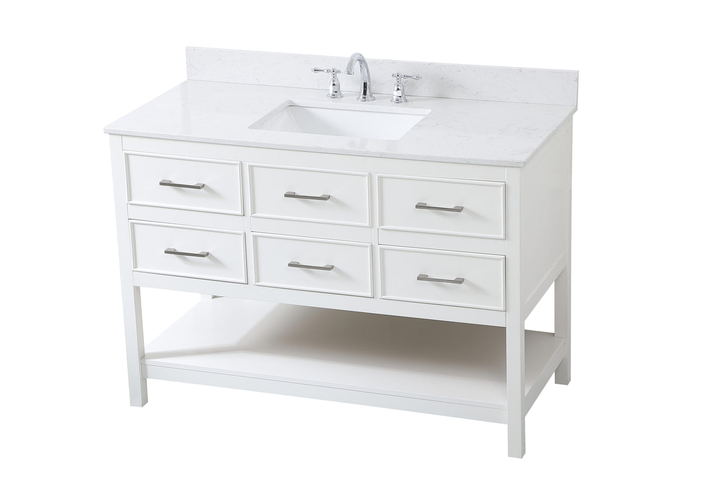 48 inch Single Bathroom Vanity in White with backsplash - BC2104834WH-BS