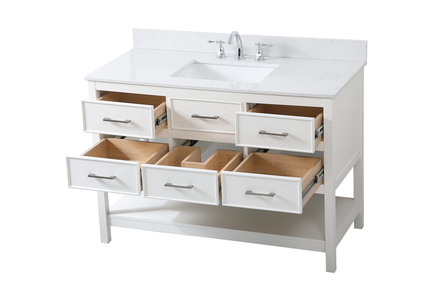 48 inch Single Bathroom Vanity in White with backsplash - BC2104834WH-BS