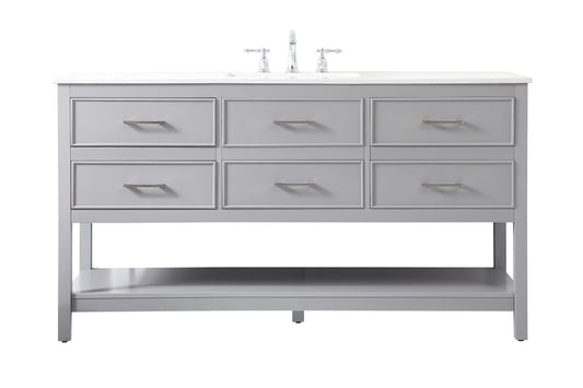 60 inch Single Bathroom Vanity in Gray - BC2106034GR