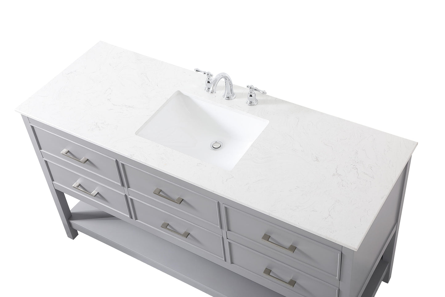 60 inch Single Bathroom Vanity in Gray - BC2106034GR