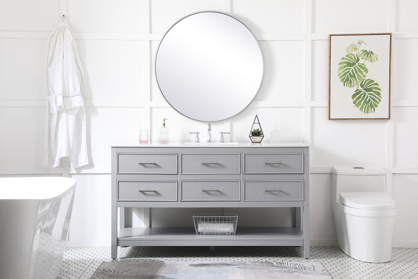 60 inch Single Bathroom Vanity in Gray - BC2106034GR