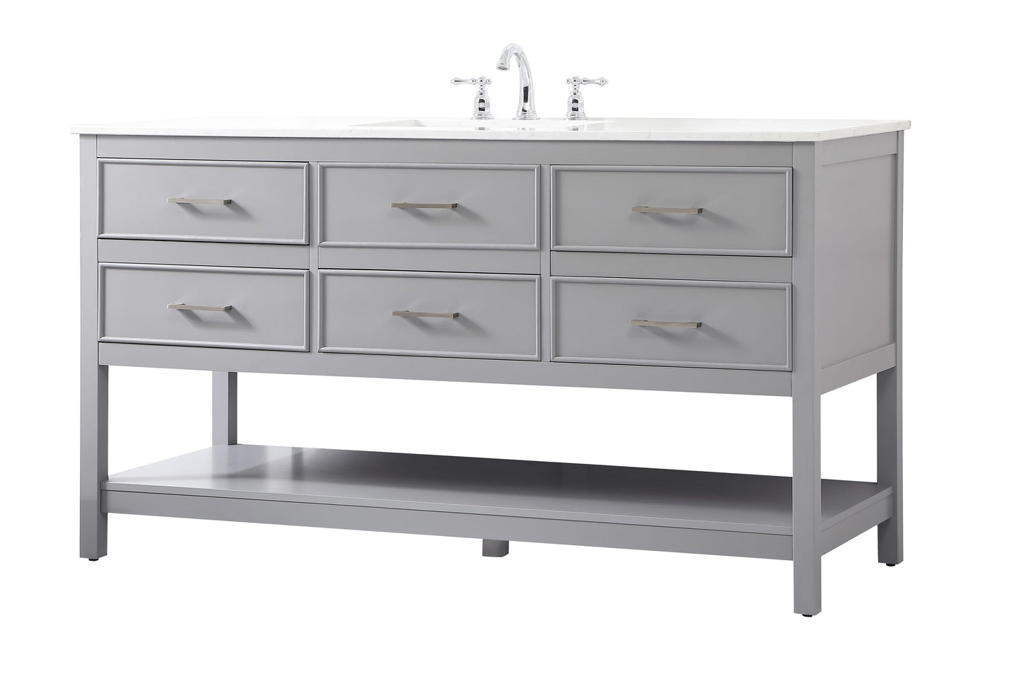 60 inch Single Bathroom Vanity in Gray - BC2106034GR