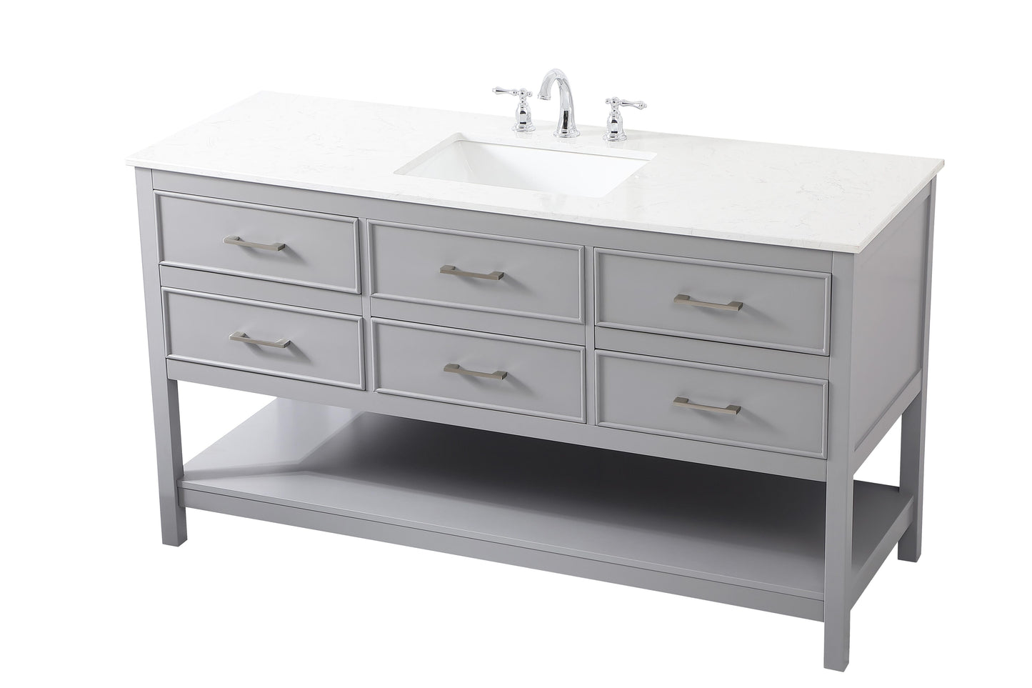 60 inch Single Bathroom Vanity in Gray - BC2106034GR