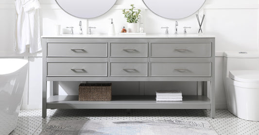 72 inch Double Bathroom Vanity in Gray - BC210D7234GR