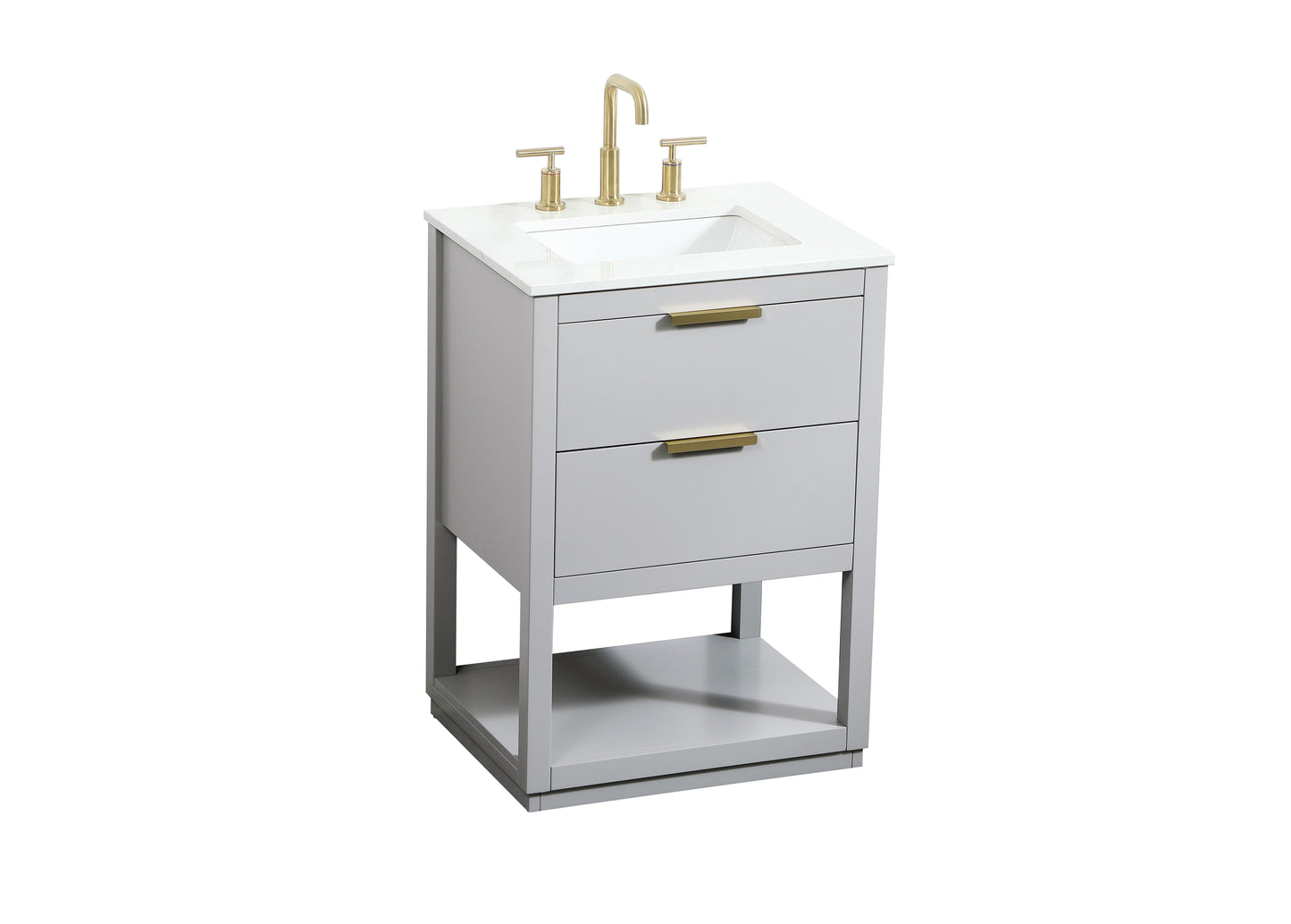 24 inch Single Bathroom Vanity in Grey - BC2202434GR