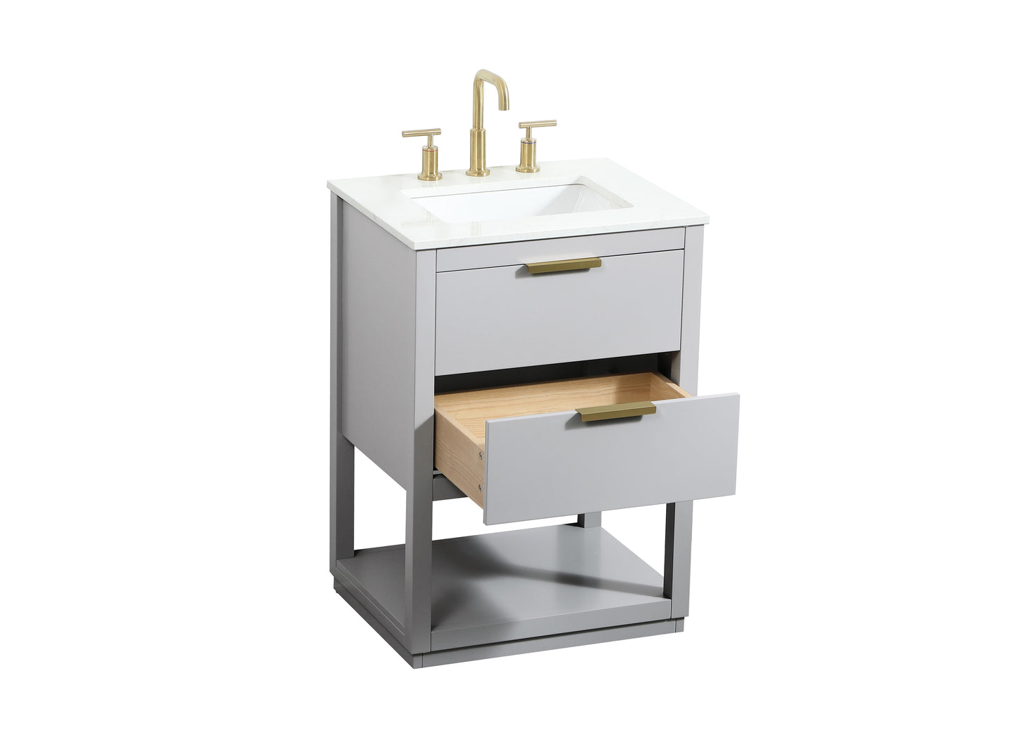 24 inch Single Bathroom Vanity in Grey - BC2202434GR