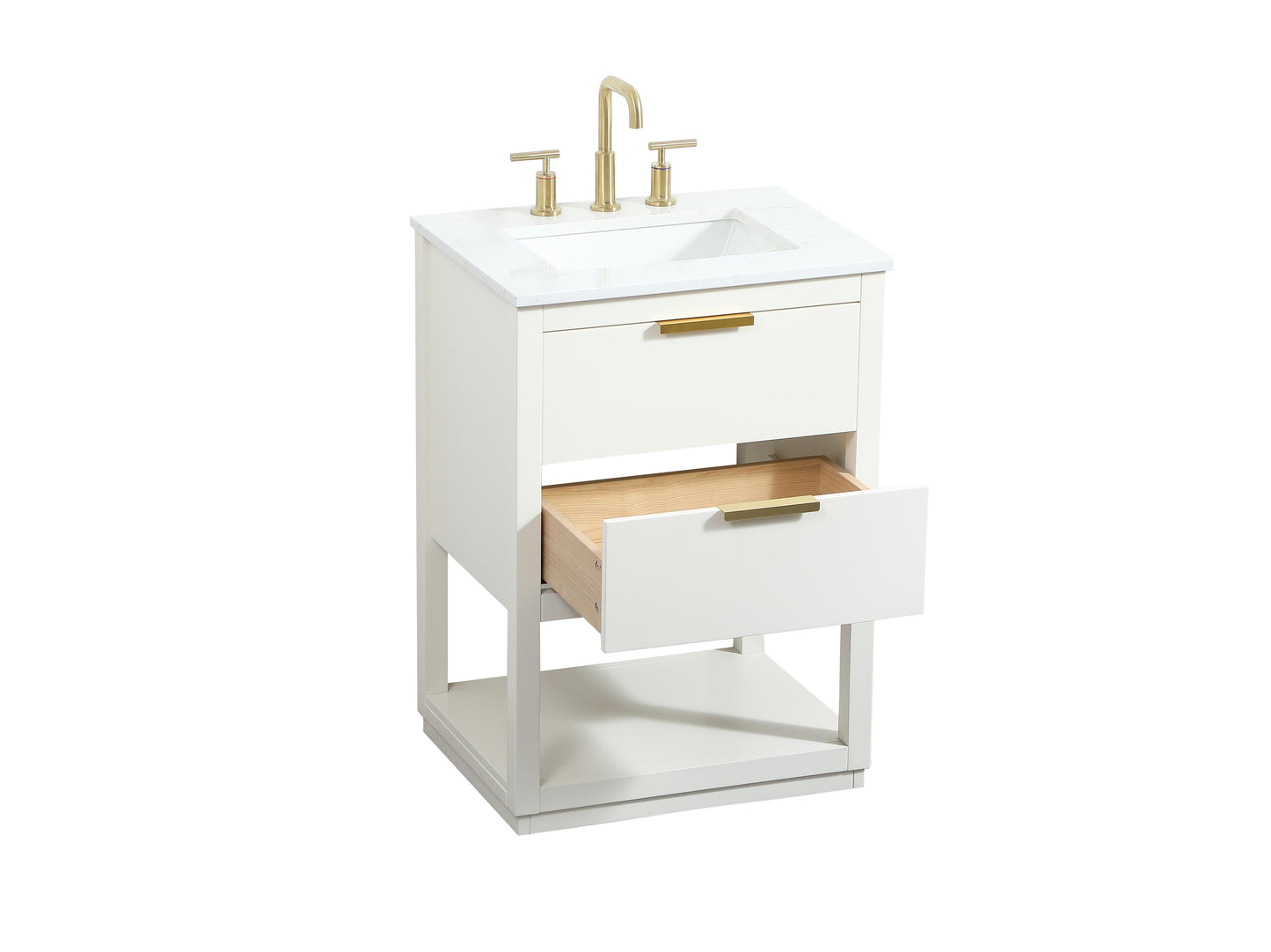 24 inch Single Bathroom Vanity in White - BC2202434WH