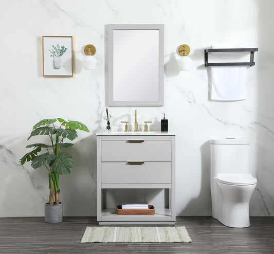 30 inch Single Bathroom Vanity in Grey - BC2203034GR