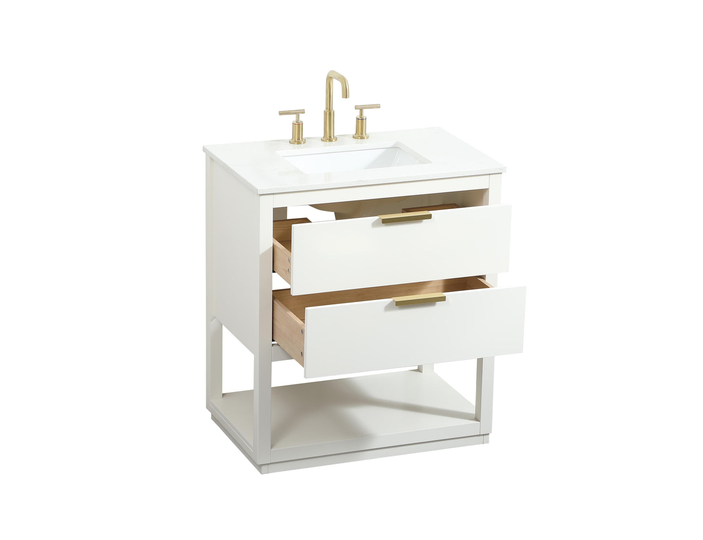 30 inch Single Bathroom Vanity in White - BC2203034WH