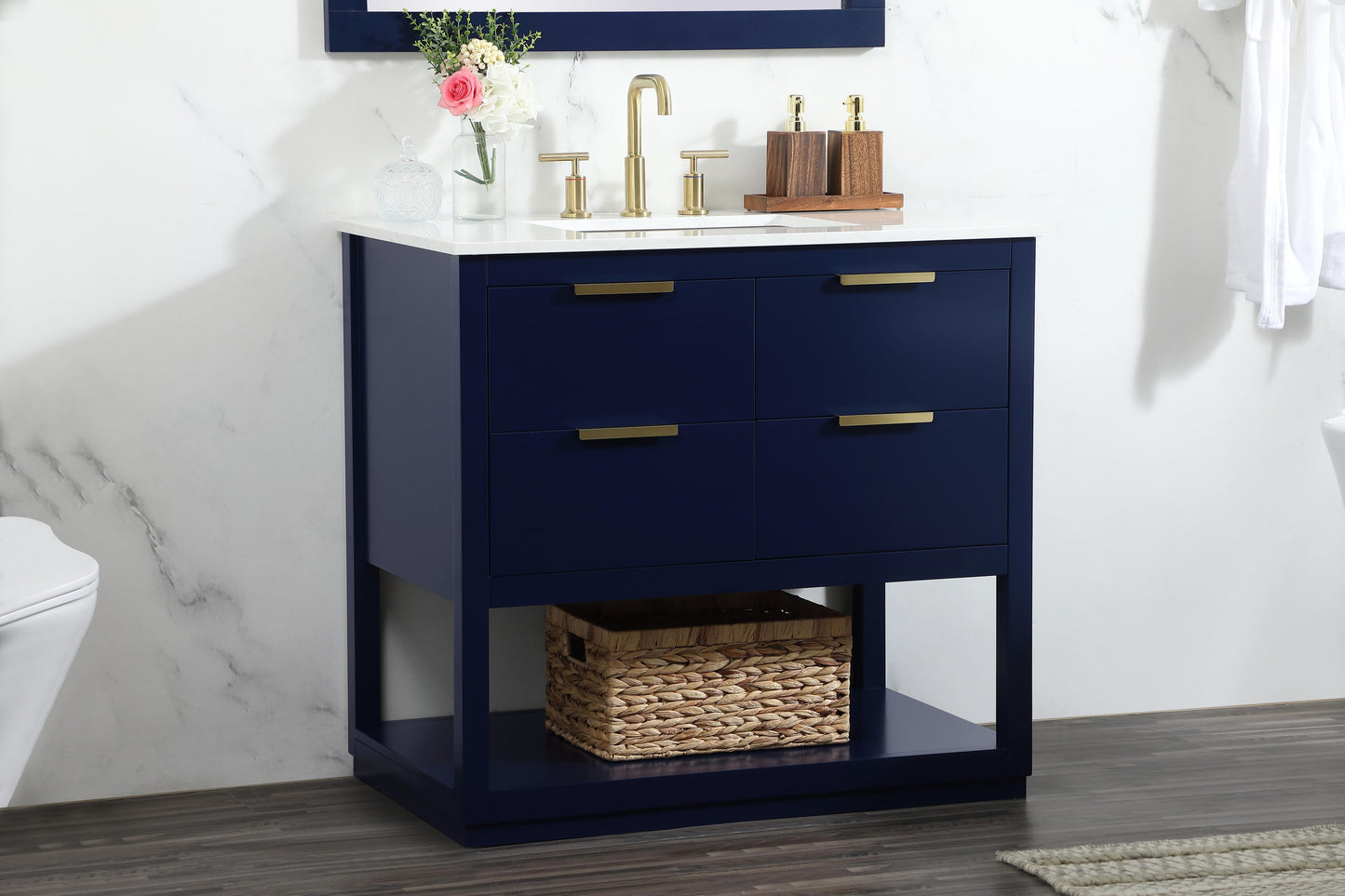 36 inch Single Bathroom Vanity in Blue - BC2203634BL